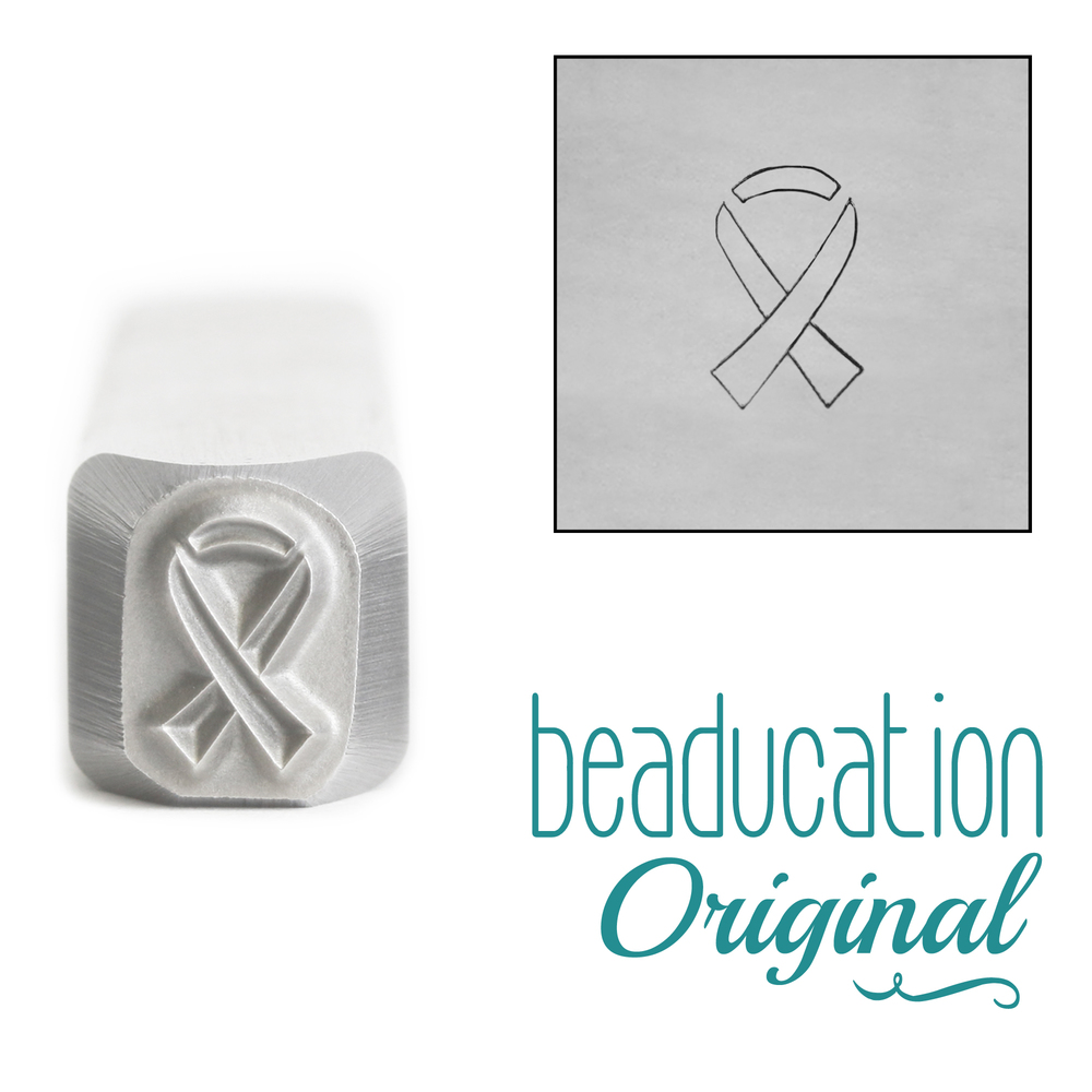 Metal Stamping Tools Awareness Ribbon Metal Design Stamp, 8mm - Beaducation Original